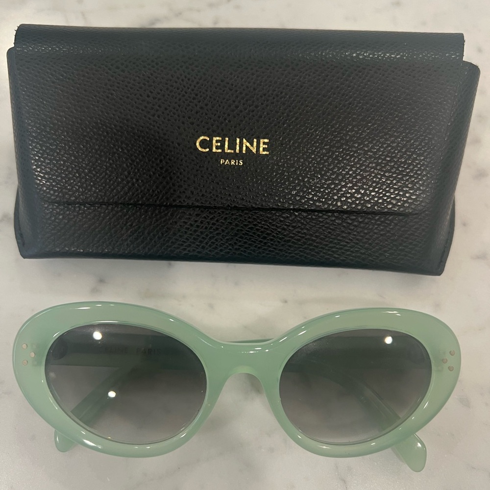 Celine Green Cat-Eye Sunglasses